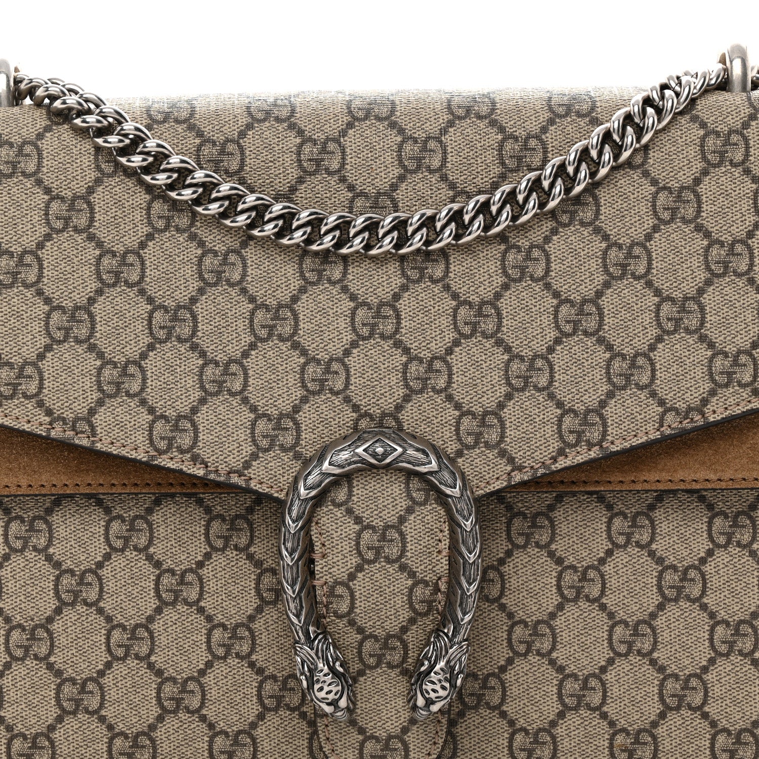 Gucci GG Supreme Monogram Medium Dionysus Shoulder Bag Taupe 9 of 12