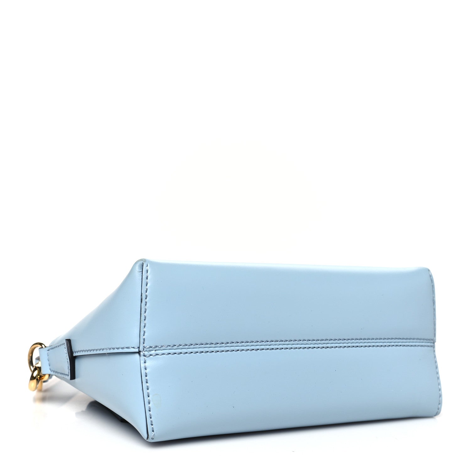 Fendi Vitello King Logo Embossed Mini By The Way Boston Bag Azzurro Baby 4 of 10