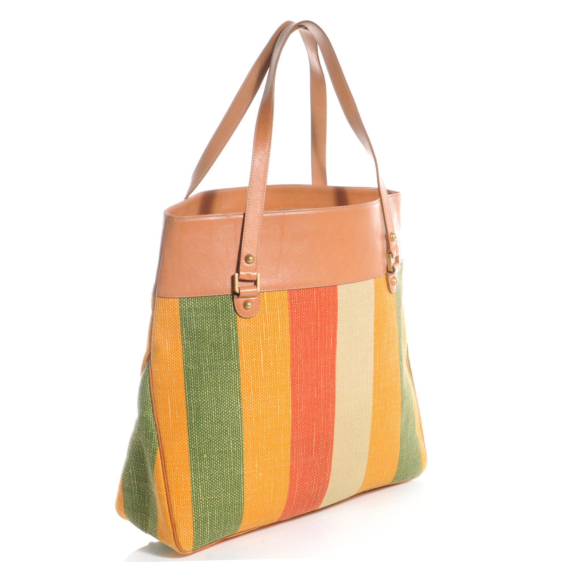 Gucci Canvas Striped Studded Blondie Tote Multicolor 3 of 7