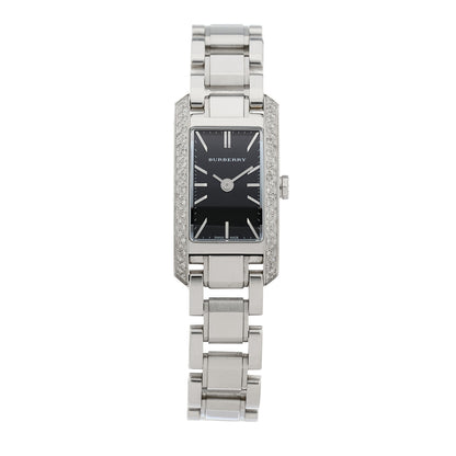 Burberry Stainless Steel Diamond Bezel 17mm Pioneer Quartz Watch Black BU9604 1 of 5