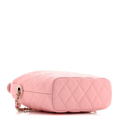 Chanel Caviar Quilted Hobo Clutch With Chain Pink 3 of 10