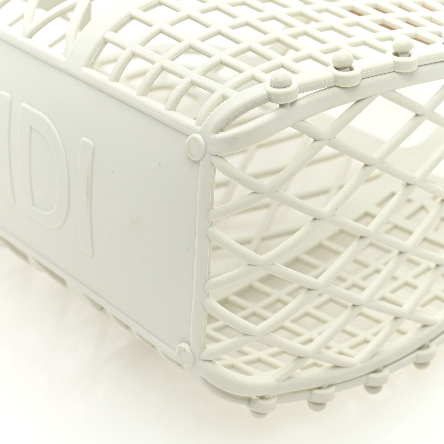 Fendi Recycled Plastic Vitello Liberty Matte Small Fendi Basket White Ice Miele Scuro 10 of 10
