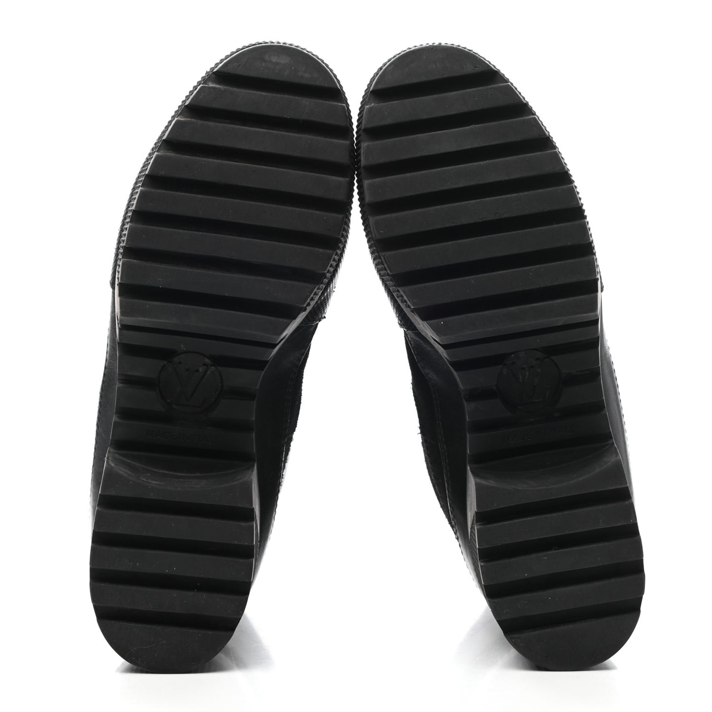Suede Calfskin Monogram LV Black Heart Laureate Platform Desert Boots 37.5 Black