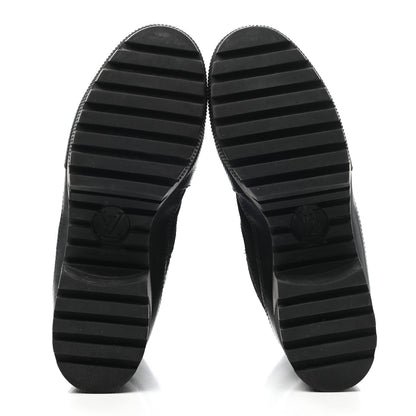 Louis Vuitton Suede Calfskin Monogram LV Black Heart Laureate Platform Desert Boots 37.5 Black 5 of 9