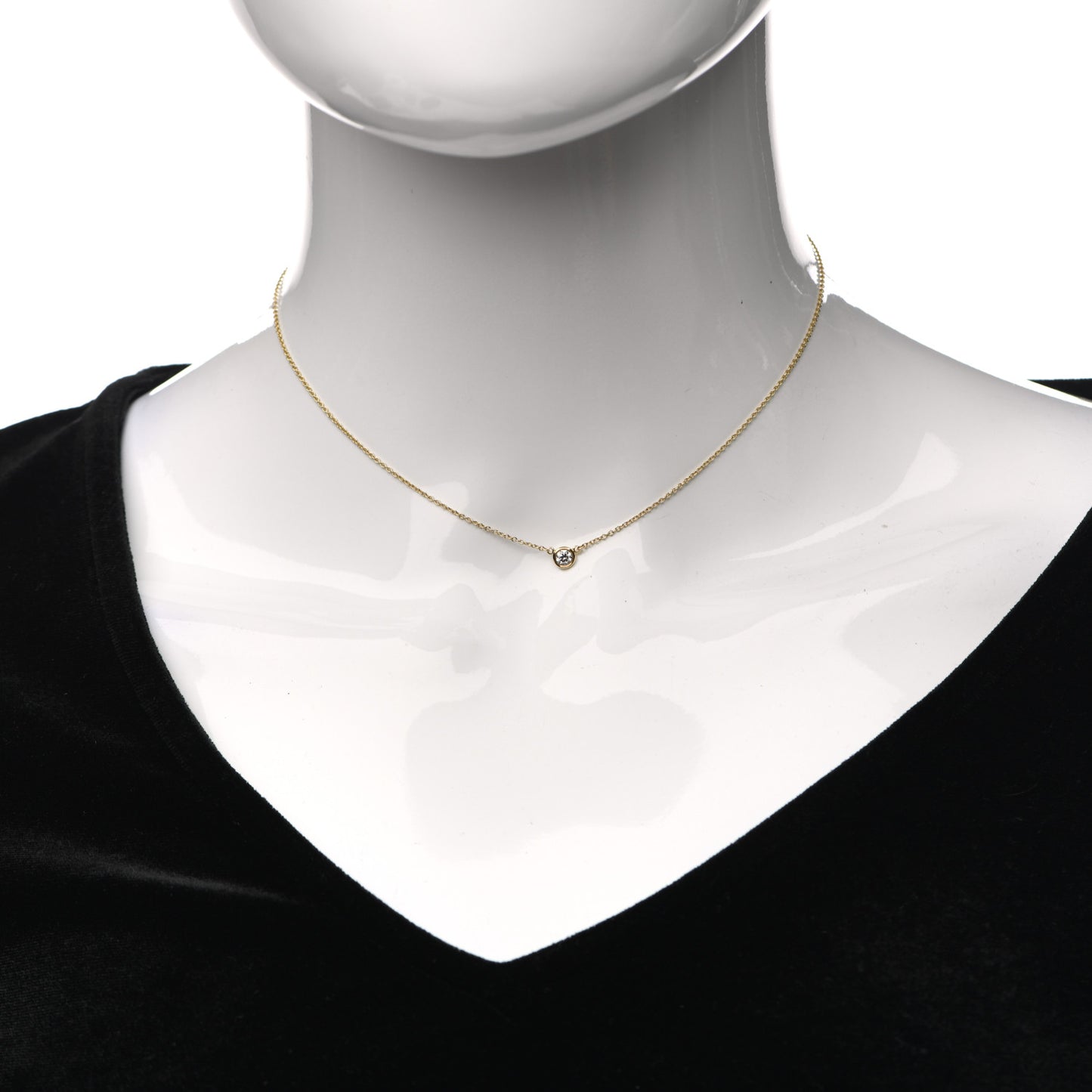 18K Yellow Gold Diamond .12ct Elsa Peretti Diamonds by the Yard Pendant Necklace