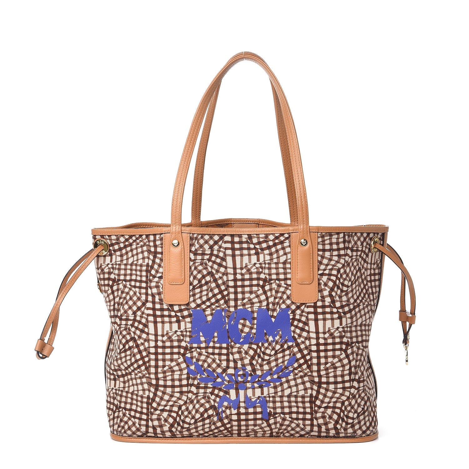 MCM Visetos Medium Liz Reversible Shopper Tote Cognac 4 of 11
