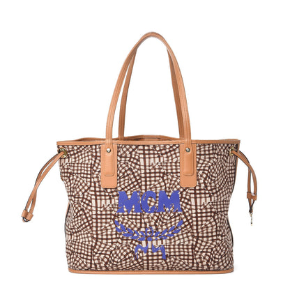 MCM Visetos Medium Liz Reversible Shopper Tote Cognac 4 of 11