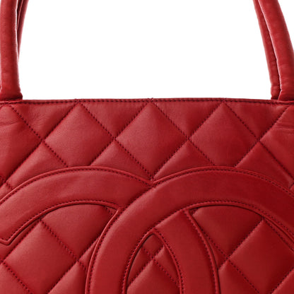 Chanel Lambskin Quilted Medallion Tote Red 9 of 12
