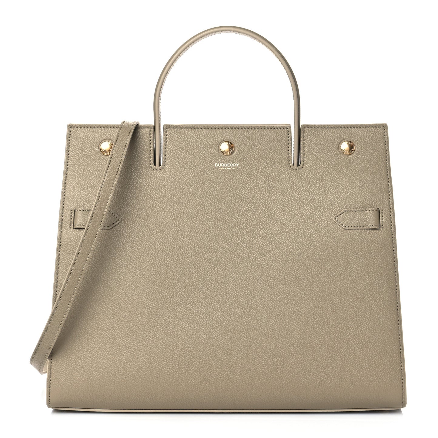 Grainy Calfskin Medium Title Bag Honey