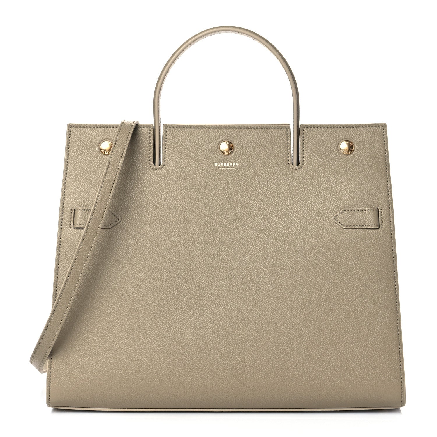 Burberry Grainy Calfskin Medium Title Bag Honey 1 of 8