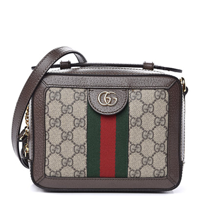 Gucci GG Supreme Monogram Mini Ophidia Top Handle Shoulder Bag Brown 1 of 10