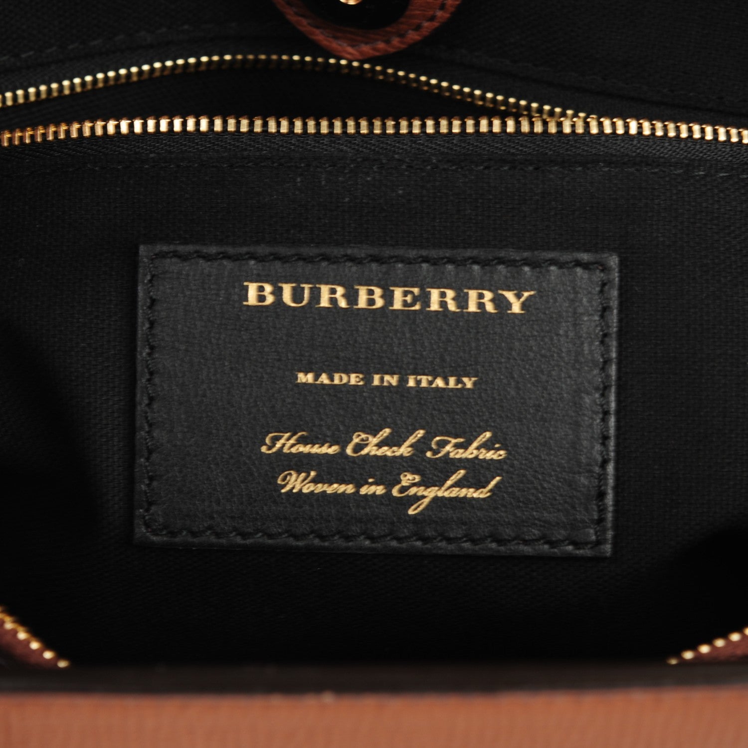 Burberry Grainy Calfskin House Check Medium Banner Tote Tan 6 of 7