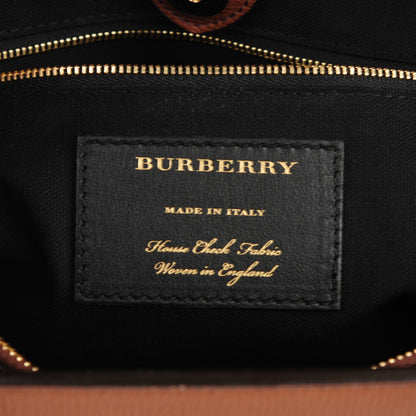 Burberry Grainy Calfskin House Check Medium Banner Tote Tan 6 of 7