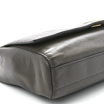 Saint Laurent Smooth Calfskin Suede Medium Reversible Monogram Kate Satchel Grey Khaki 14 of 17
