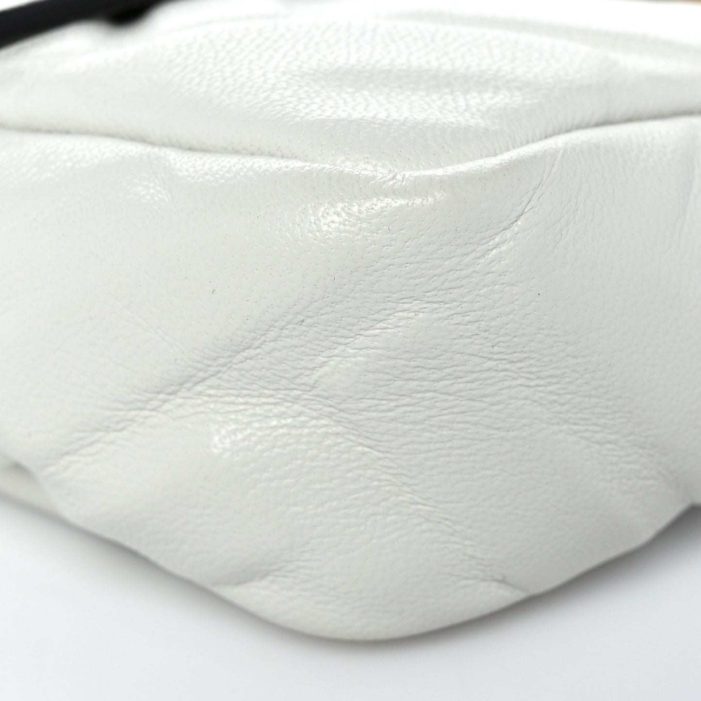 Nappa FF 1974 Embossed Mini Baguette White