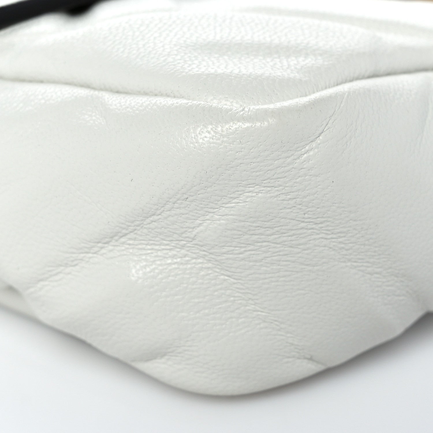 Fendi Nappa FF 1974 Embossed Mini Baguette White 8 of 9
