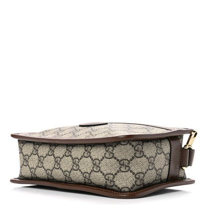 Gucci GG Supreme Monogram Azalea Calfskin Mini Retro Interlocking G Shoulder Bag Beige Ebony Brown Sugar 9 of 11
