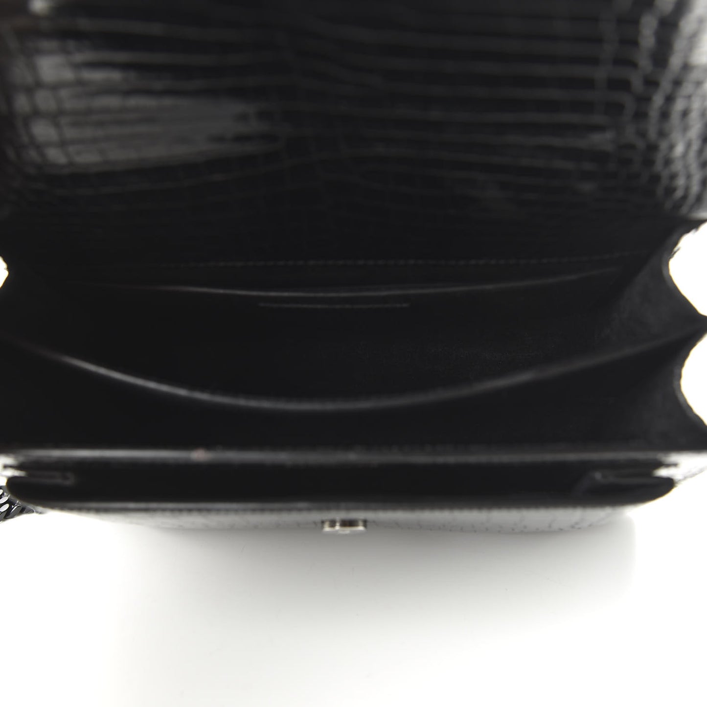 Calfskin Crocodile Embossed Medium Monochrome Monogram Sunset Black