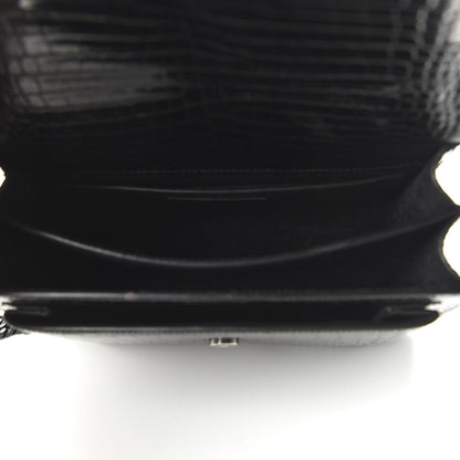 Saint Laurent Calfskin Crocodile Embossed Medium Monochrome Monogram Sunset Black 5 of 9
