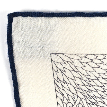 Hermes Cashmere Silk Retour a la Nature Shawl 140 White Black Multicolor 4 of 4