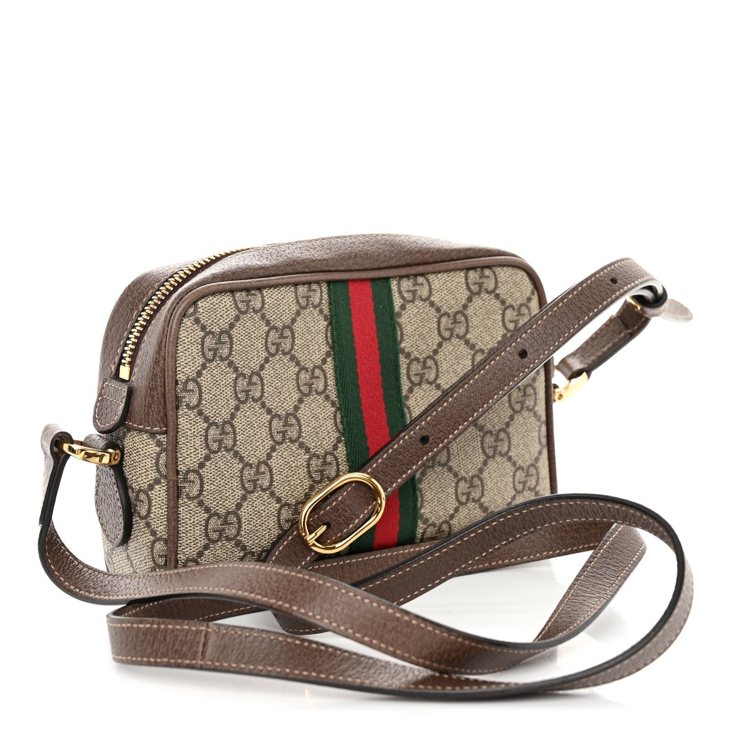 GG Supreme Monogram Web Mini Ophidia Shoulder Bag Brown
