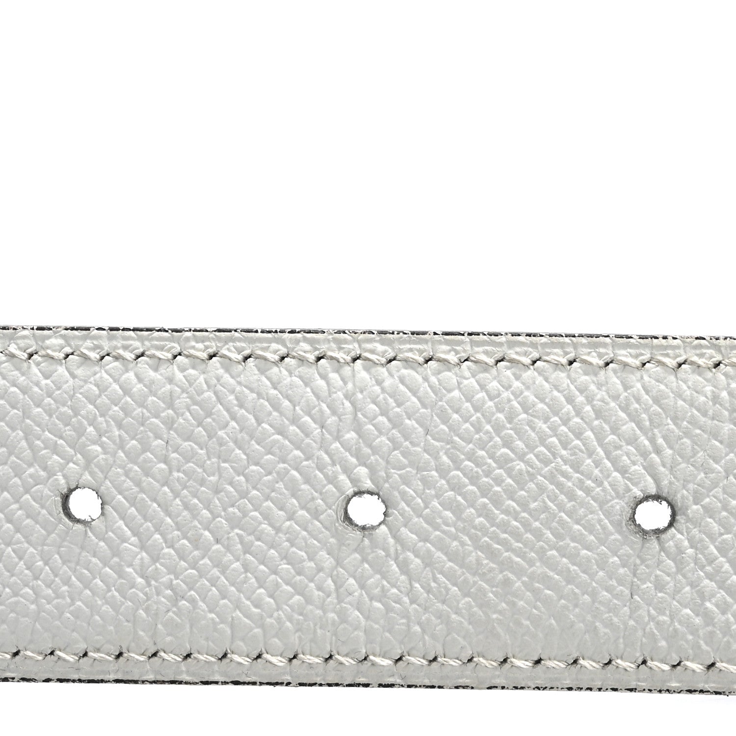 Hermes Epsom Box 32mm Strie H Belt 80 32 White Bleu Indigo 3 of 8