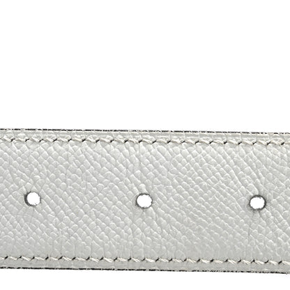 Hermes Epsom Box 32mm Strie H Belt 80 32 White Bleu Indigo 3 of 8