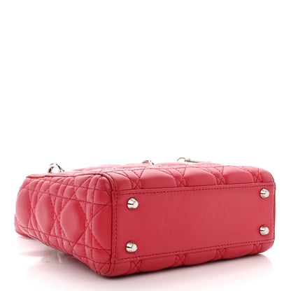 Christian Dior Lambskin Cannage Mini Lady Dior Red 4 of 14