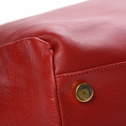 Saint Laurent Calfskin Suede Reversible East West Shopper Tote Rouge Orient 10 of 10