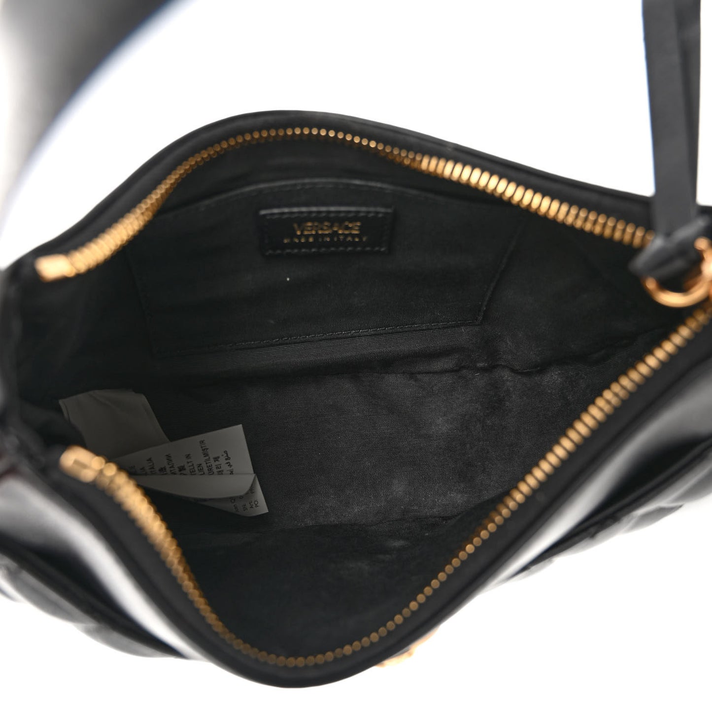 Nappa Quilted Medusa Shoulder Bag Black