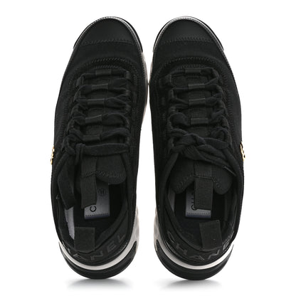 Chanel Velvet Calfskin Mixed Fibers CC Sneakers 38 Black 2 of 11