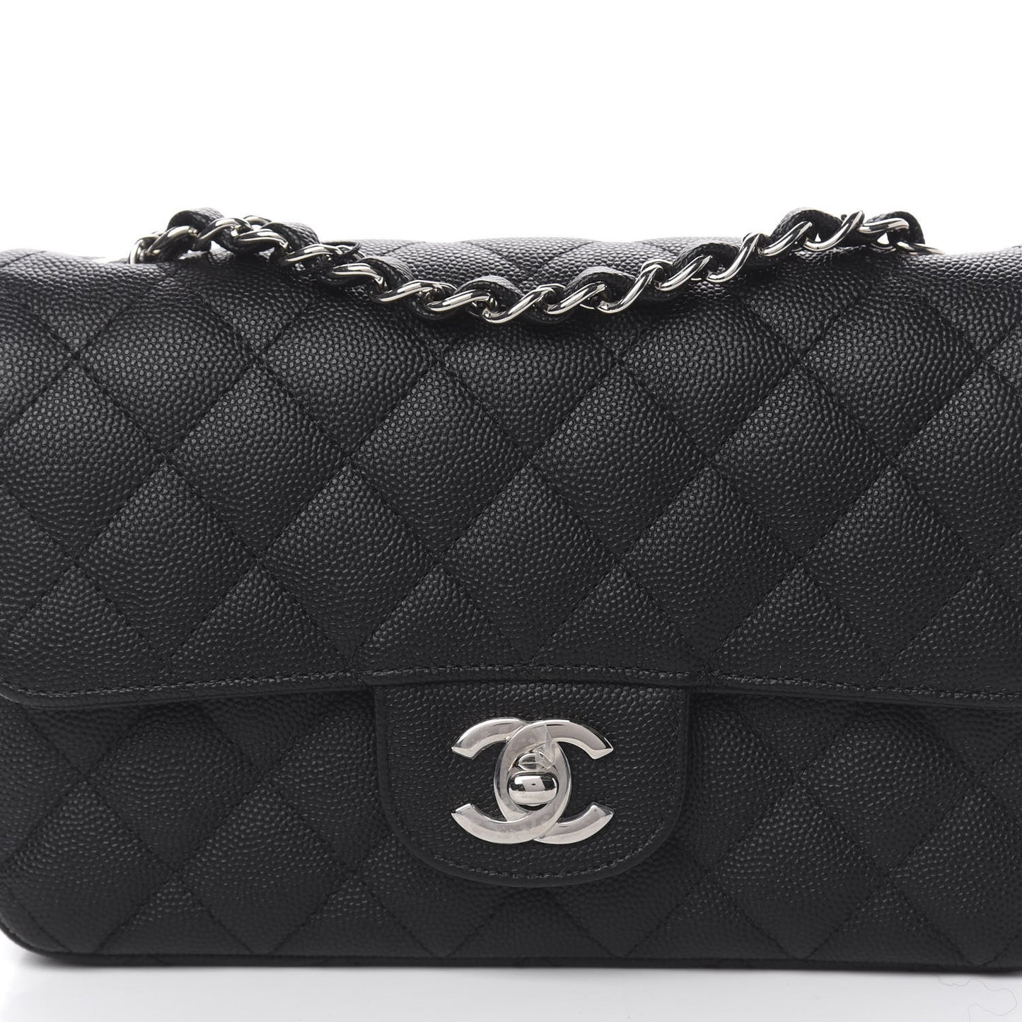 Caviar Quilted Mini Rectangular Flap Black