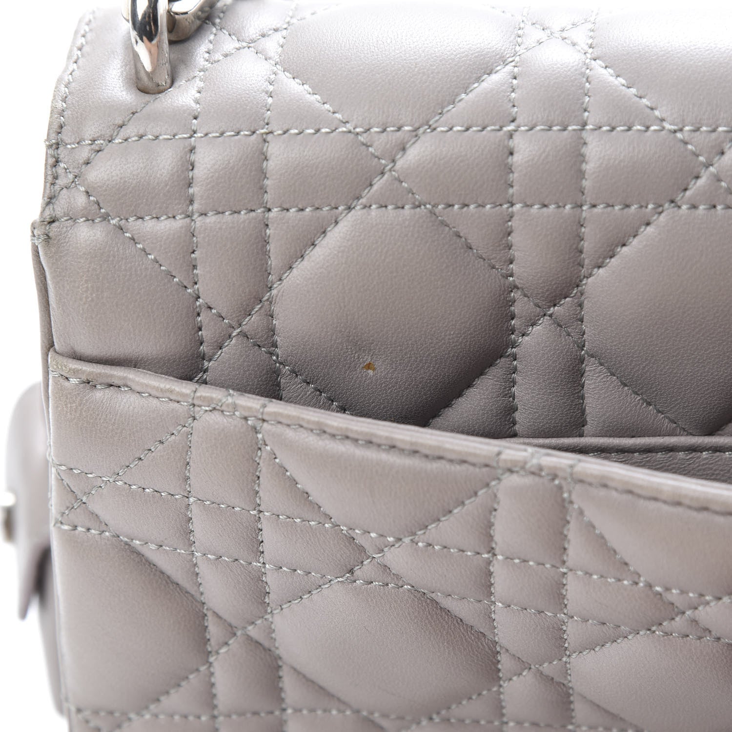 Christian Dior Lambskin Cannage Medium Miss Dior Flap Grey 15 of 18
