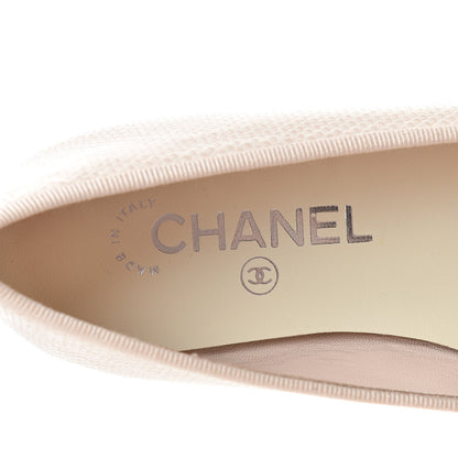 Chanel Lambskin Perforated Cap Toe Ballerina Flats 36 Beige Black 7 of 10