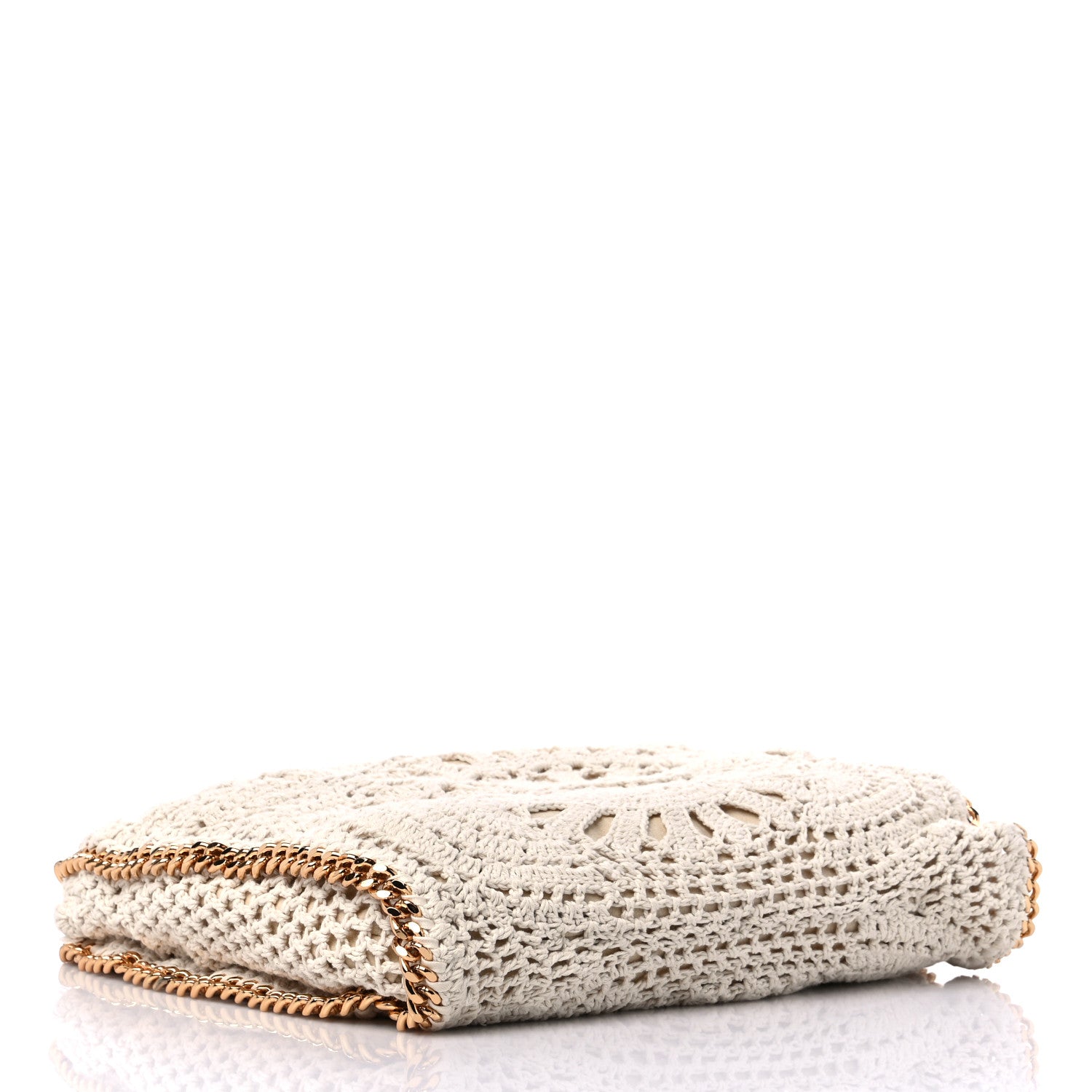 Stella McCartney Cotton Crochet Falabella Ajouree Tote Bag White 4 of 9