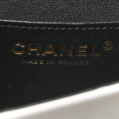 Chanel Lambskin Quilted Mini Rectangular Flap Black White 6 of 9