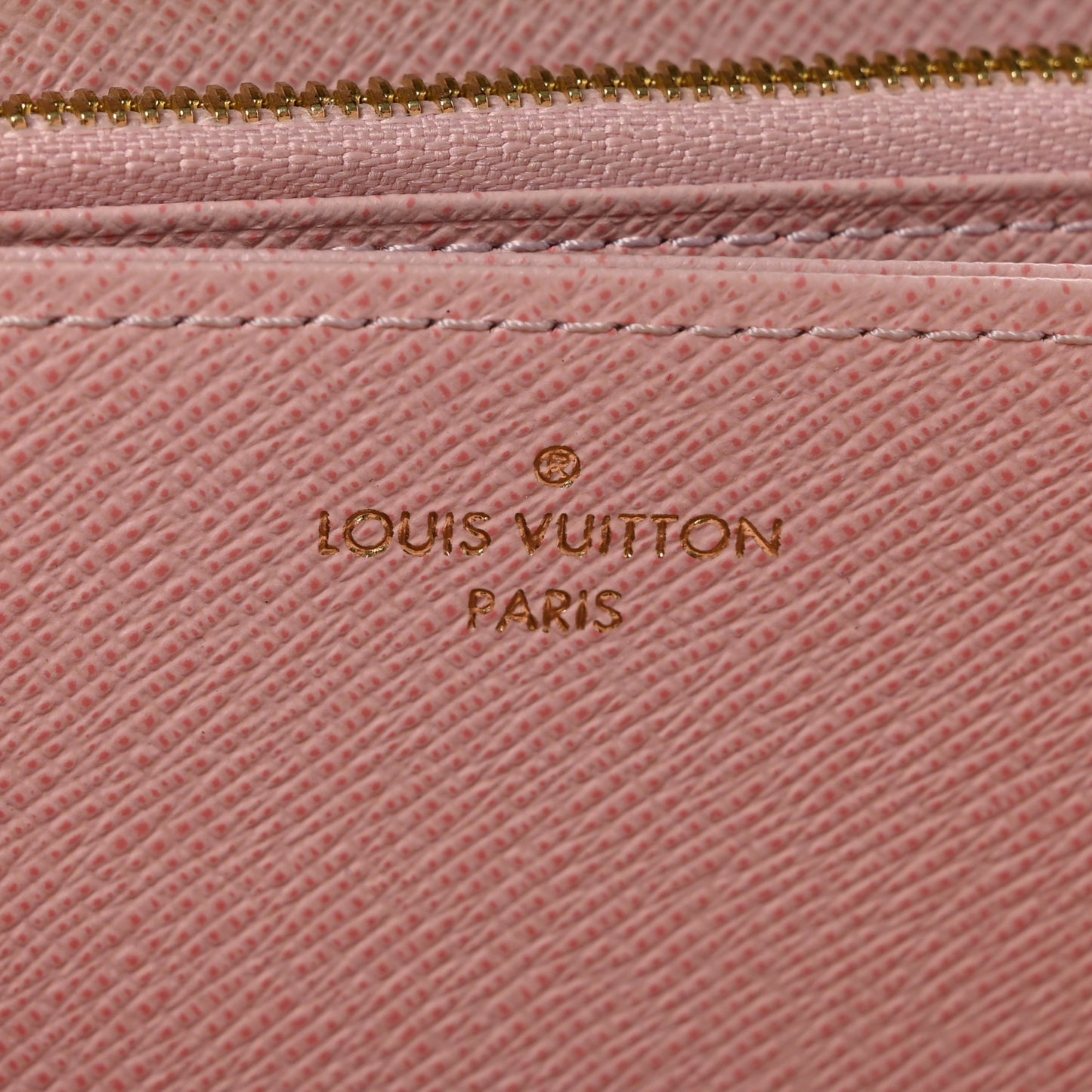 Damier Ebene Zippy Wallet Rose Ballerine