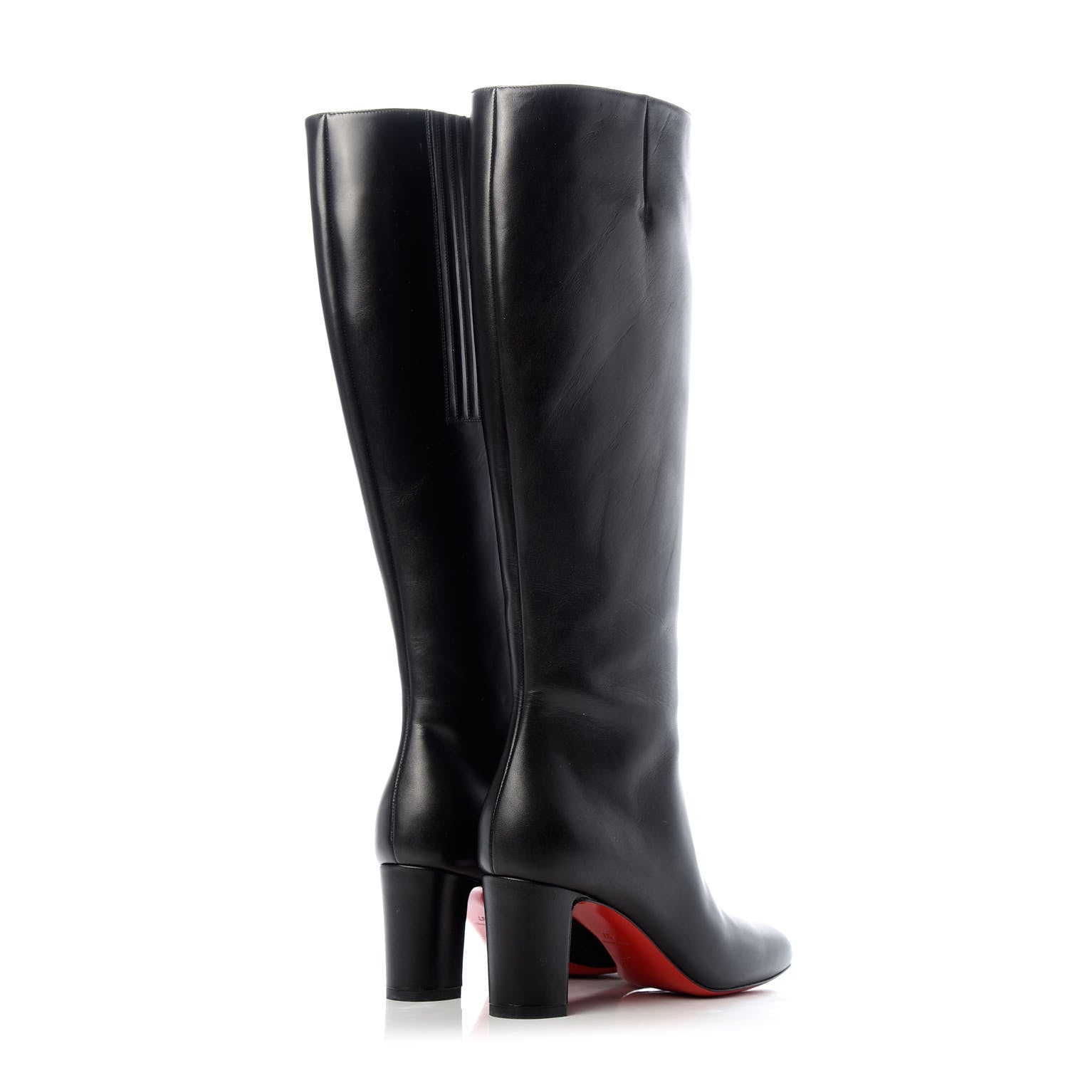 Christian Louboutin Calfskin Cadrilla Botta 70 Tall Boots 37 Black 4 of 9