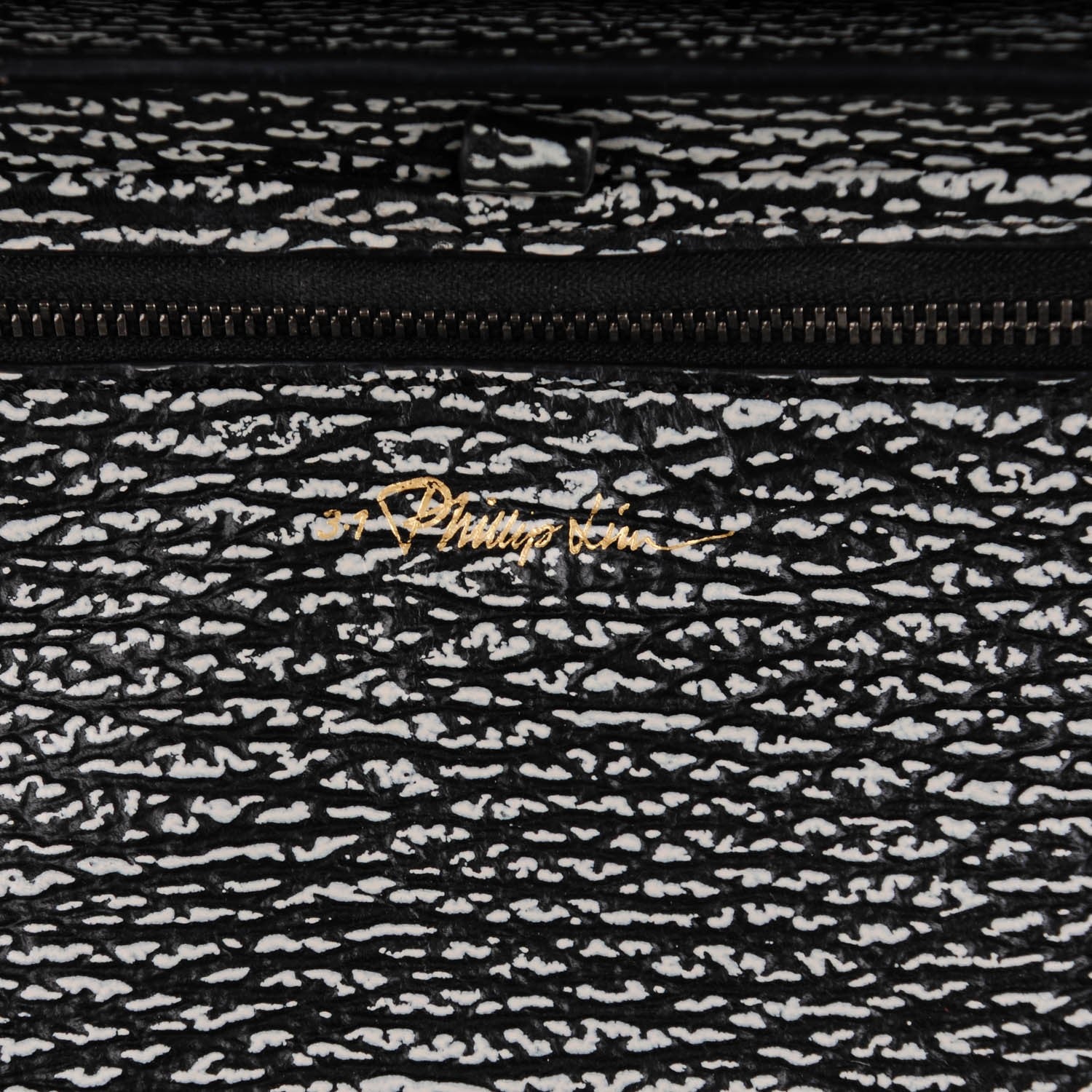 3.1 Phillip Lim 3.1 Textured Calfskin Medium Pashli Satchel Black Cream 6 of 9