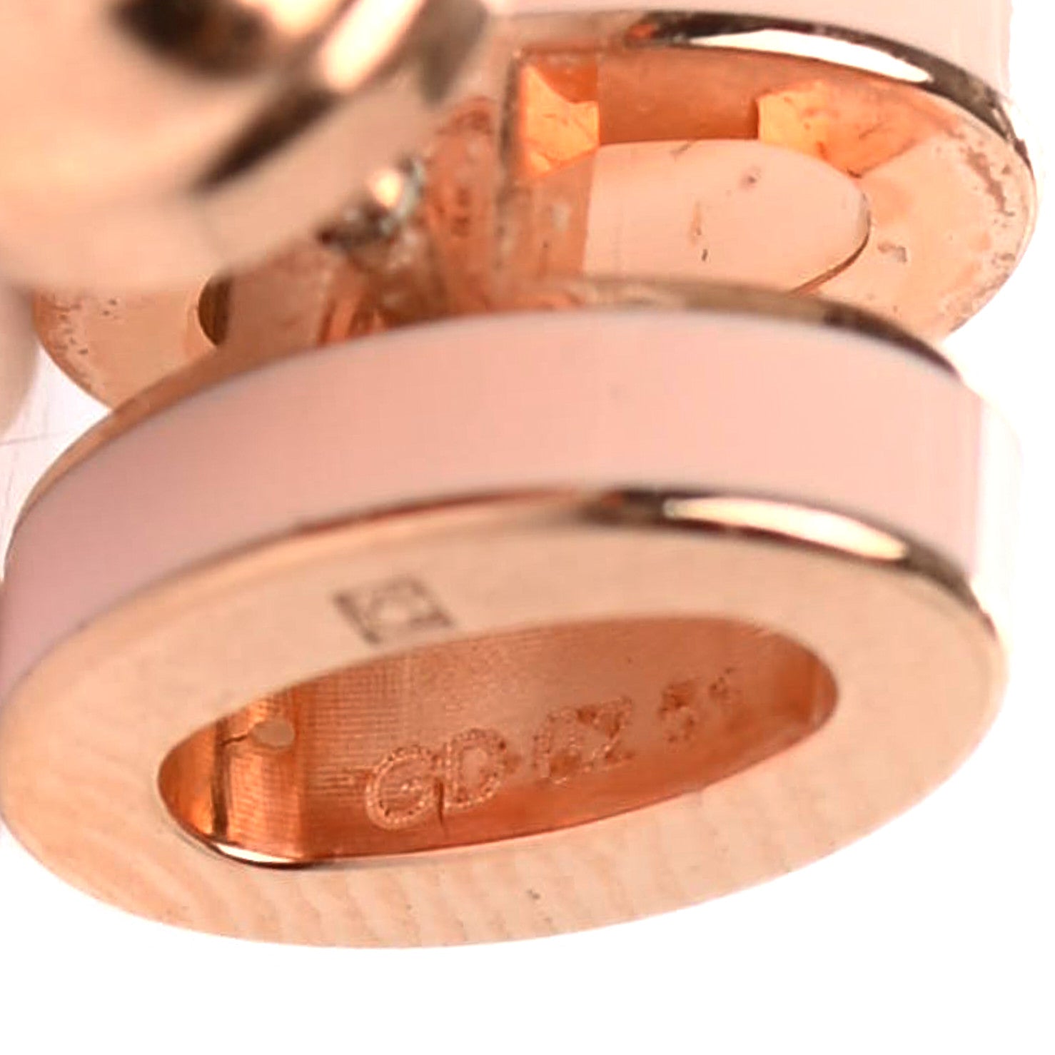 Hermes Rose Gold Lacquered Mini Pop H Earrings Rose Dragee 4 of 4