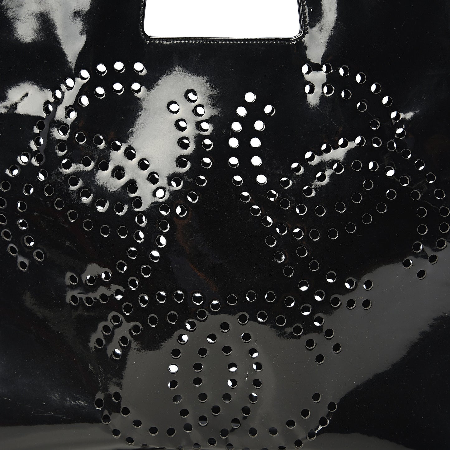 Patent Perforated CC Handle Bag Black