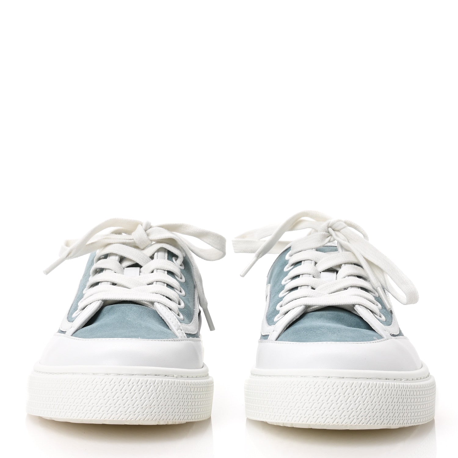 Hermes Suede Get Sneakers 37 Vert D'eau White 3 of 9