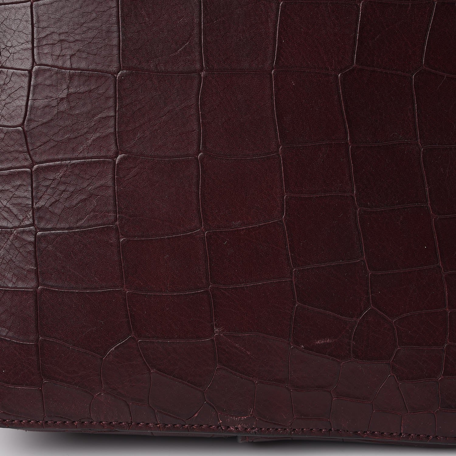 Mulberry Deep Calfskin Crocodile Embossed Kite Bucket Bag Oxblood 15 of 15