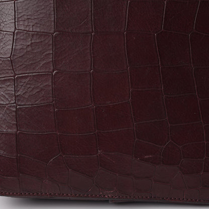 Mulberry Deep Calfskin Crocodile Embossed Kite Bucket Bag Oxblood 15 of 15