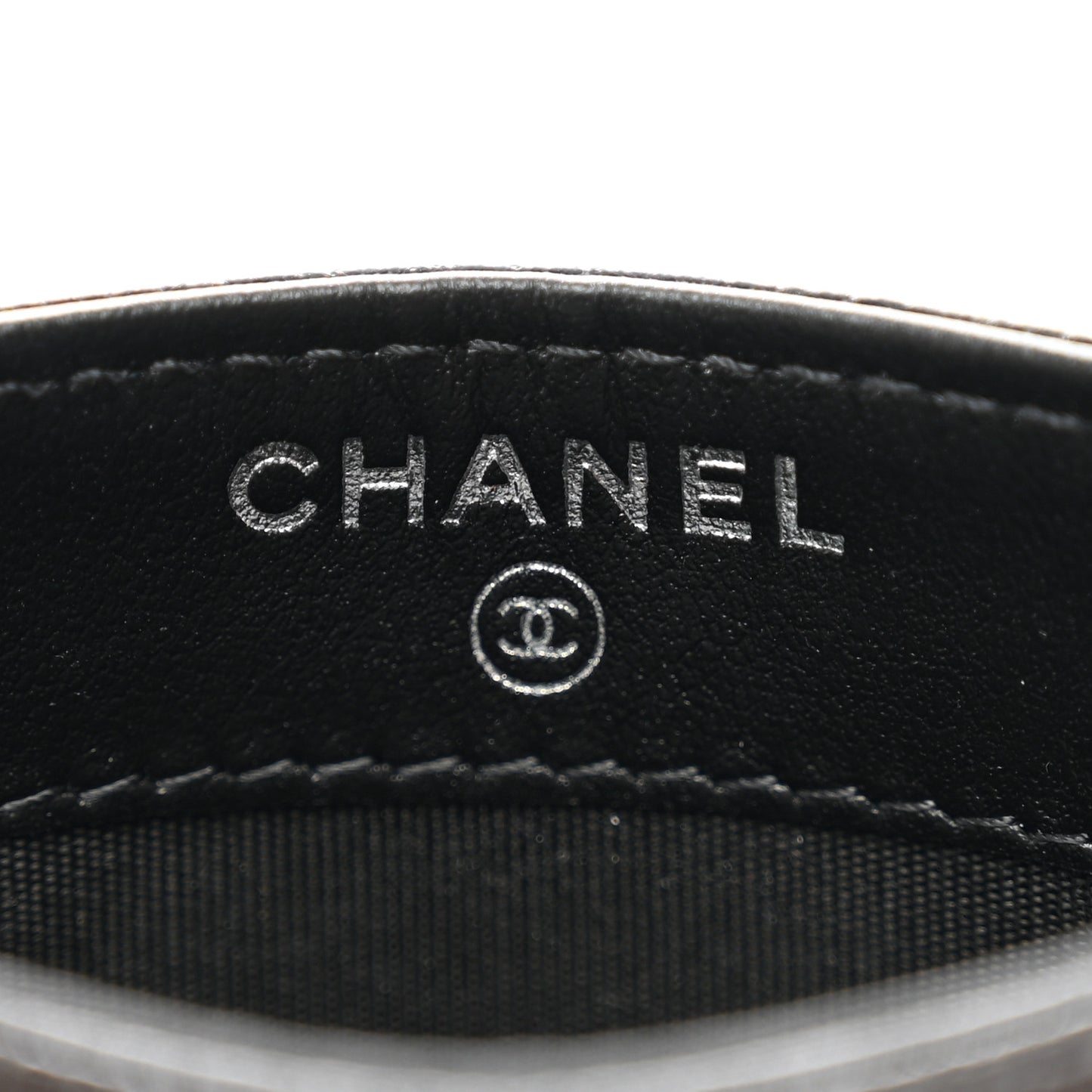 Caviar Camellia Embossed Card Holder Black