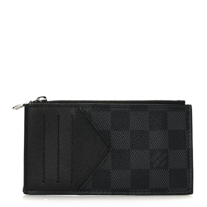Louis Vuitton Damier Graphite Taiga Coin Card Holder 1 of 6