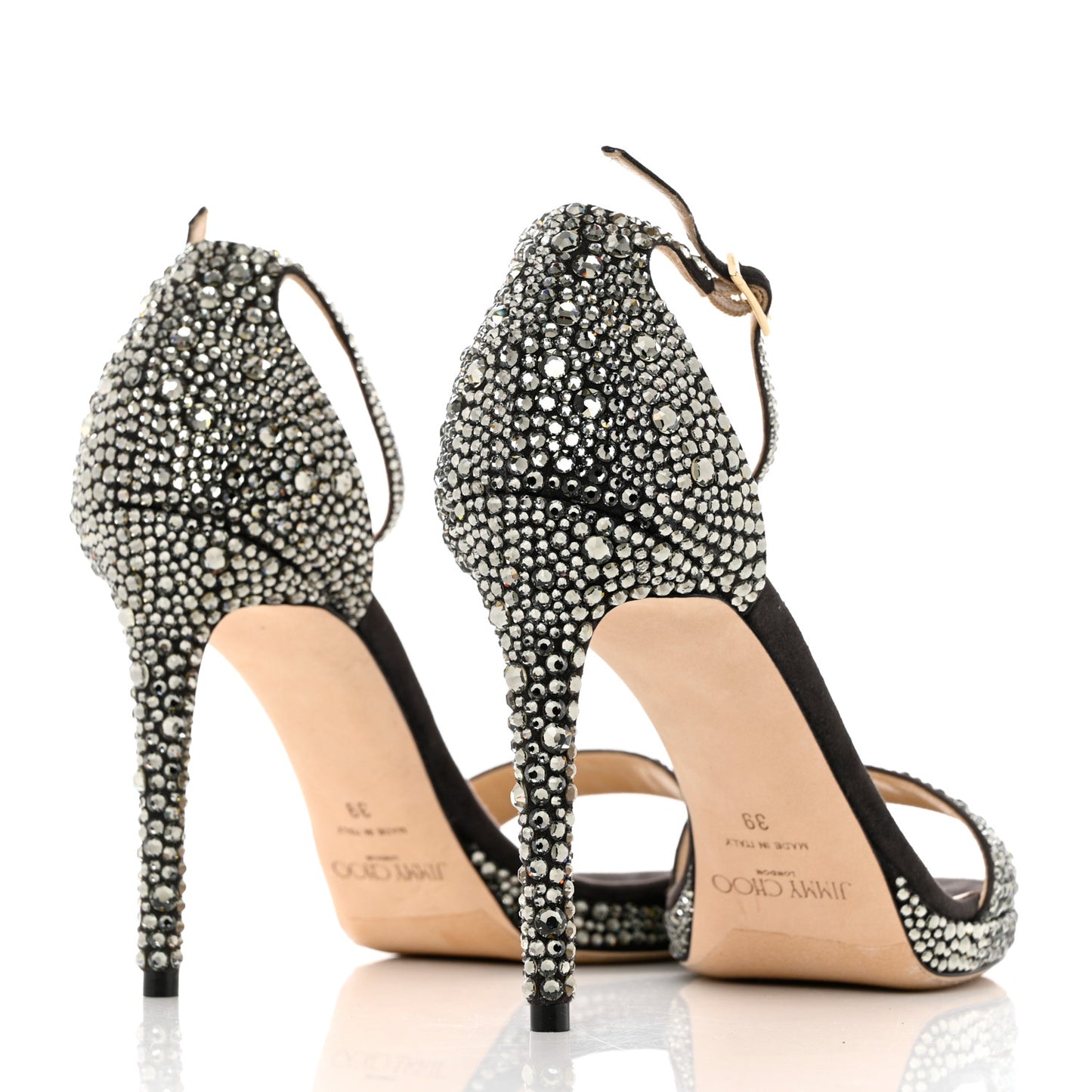 Crystal Sandal Pumps 39 Silver