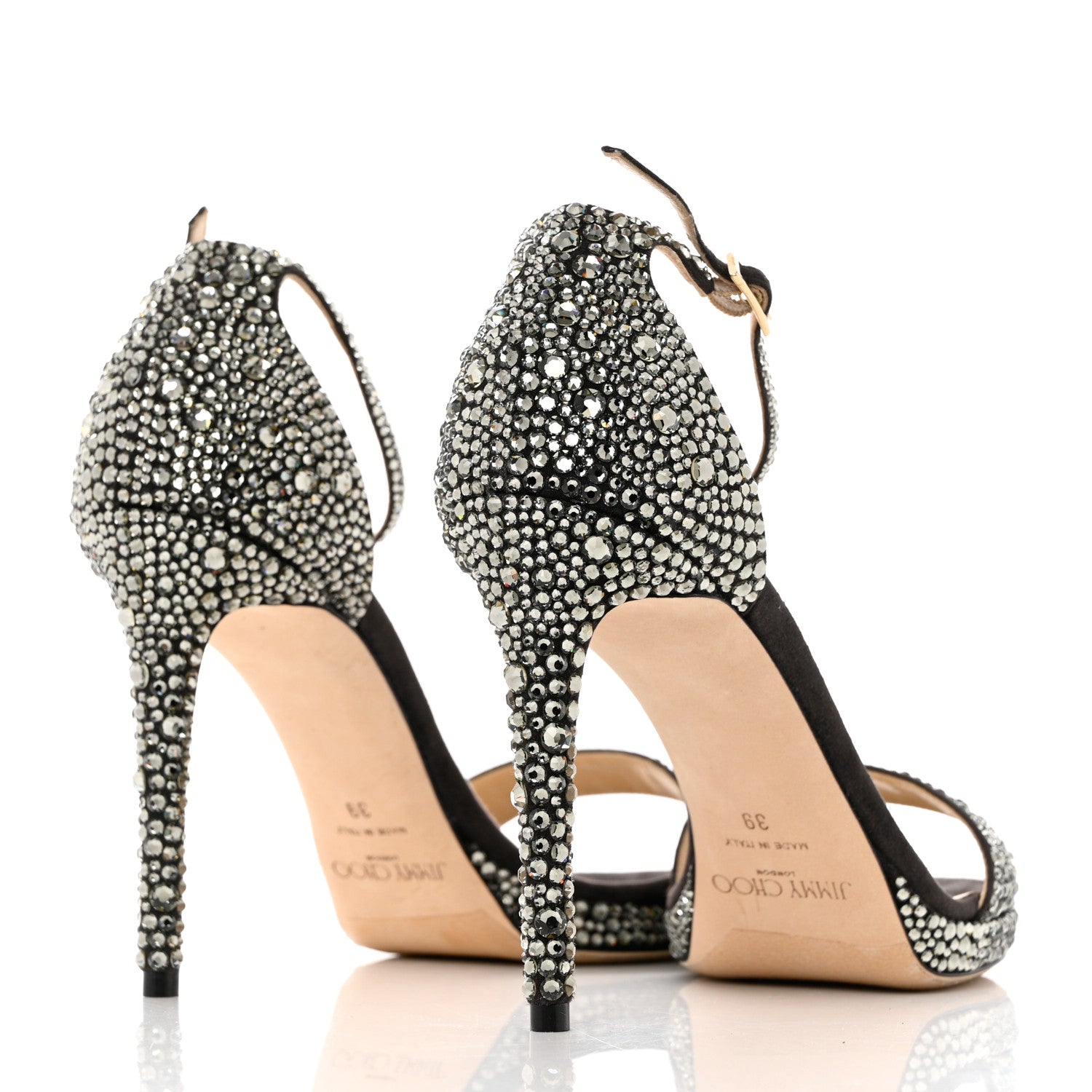 Jimmy Choo Crystal Sandal Pumps 39 Silver 4 of 10