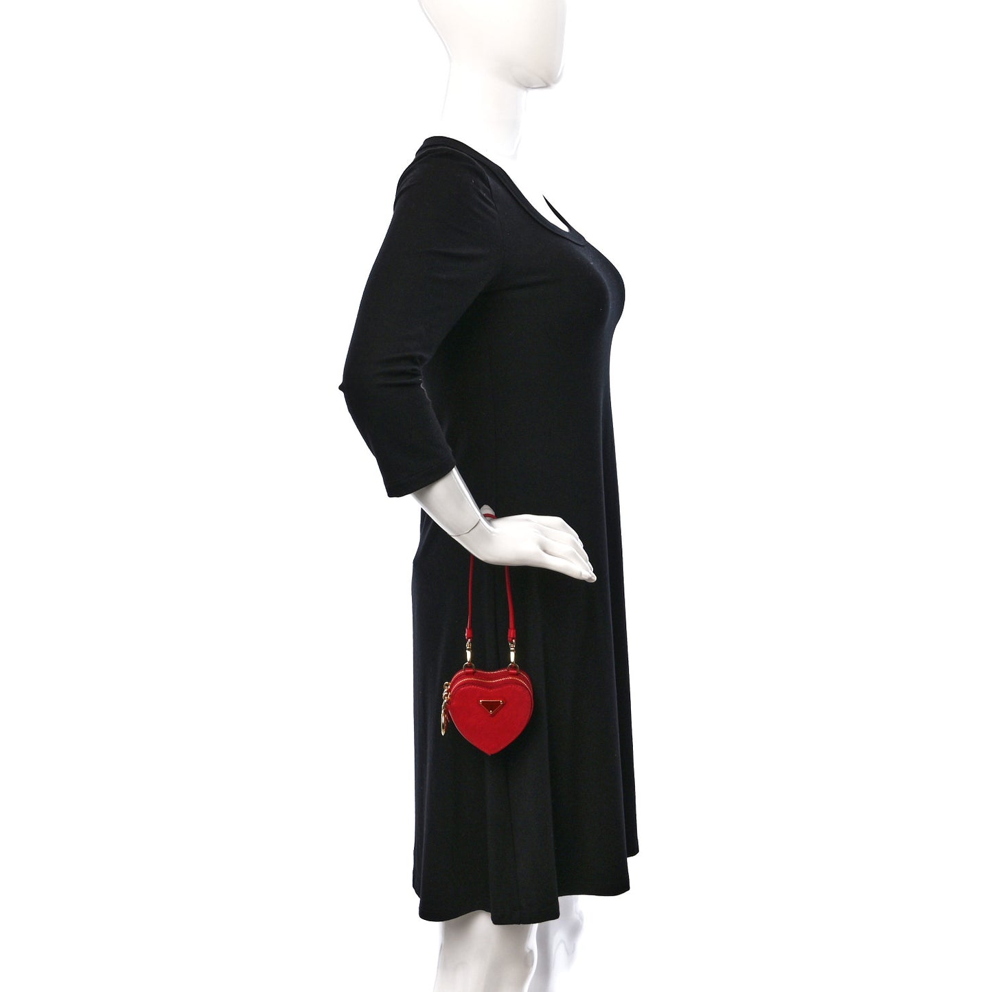 Saffiano Mini Heart Pouch Fuoco