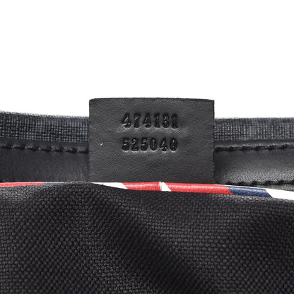 Gucci Soft GG Supreme Monogram Appia Calfskin Web Night Courrier Medium Carry On Duffle Black Grey 8 of 13